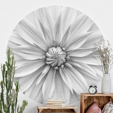 Behangcirkel Botanical Blossom In White