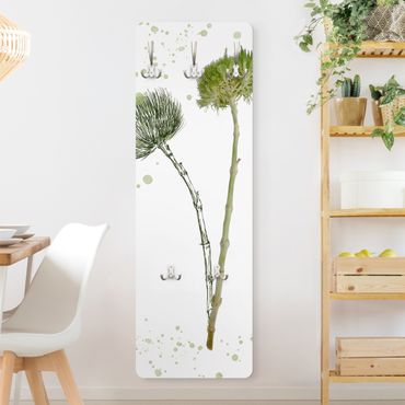 Wandkapstokken houten paneel Botanical Watercolour