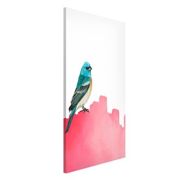 Magneetborden Bird On Pink Backdrop