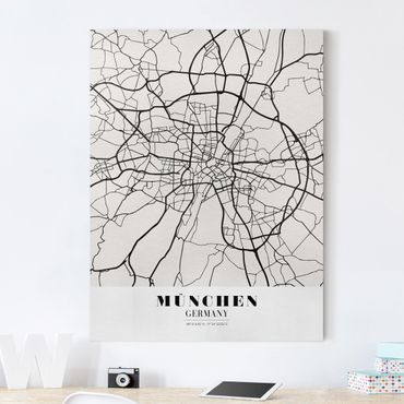 Canvas schilderijen Munich City Map - Classic