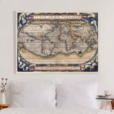 Canvas schilderijen Historic World Map Typus Orbis Terrarum