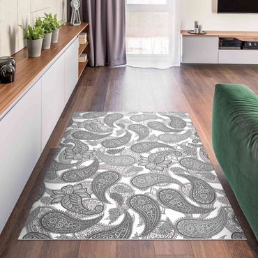 Vinyl tapijt Boho Mandala Pattern In Grey