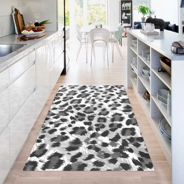 Vinyl tapijt Leopard Print With Watercolour Pattern In Grey