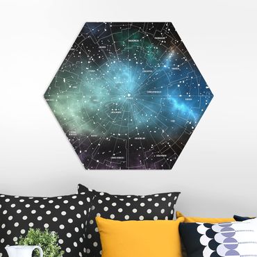 Hexagons Forex schilderijen Stellar Constellation Map Galactic Nebula