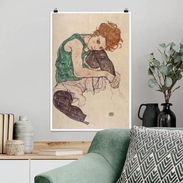 Posters Egon Schiele - Sitting Woman With A Knee Up