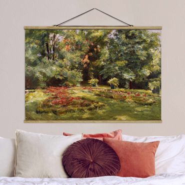 Stoffen schilderij met posterlijst Max Liebermann - Flower Terrace Wannseegarten