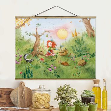 Stoffen schilderij met posterlijst Frida Gathers Herbs