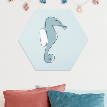 Hexagons Forex schilderijen Seahorse Line Art