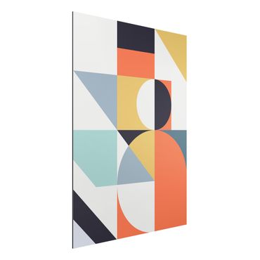 Aluminium Dibond schilderijen Geometrical Shapes Colourful ll