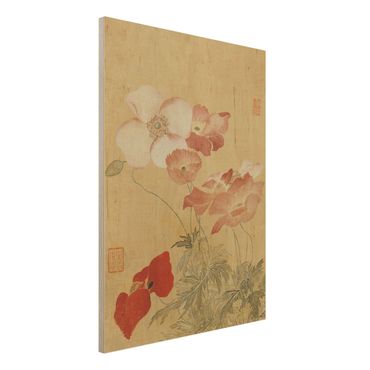 Houten schilderijen Yun Shouping - Poppy Flower
