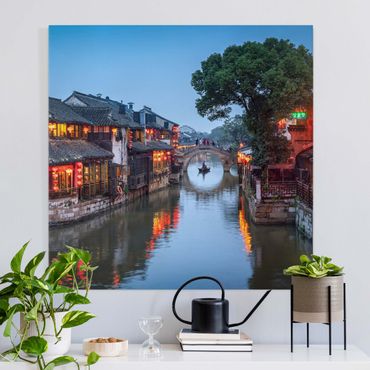 Canvas schilderijen Atmospheric Evening In Xitang