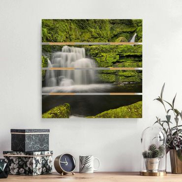 Houten schilderijen op plank Lower Mclean Falls In New Zealand