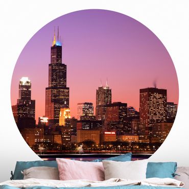 Behangcirkel Chicago Skyline