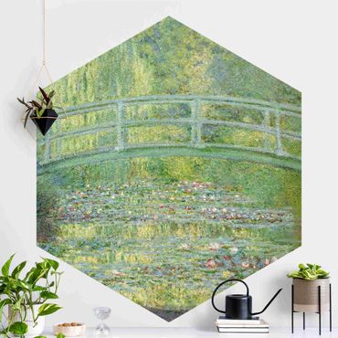 Hexagon Behang Claude Monet - Japanese Bridge