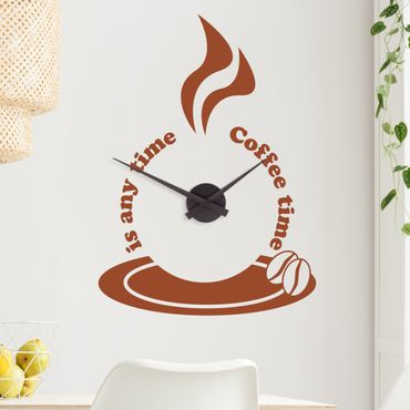 Muurstickers Coffee Time Wall Clock