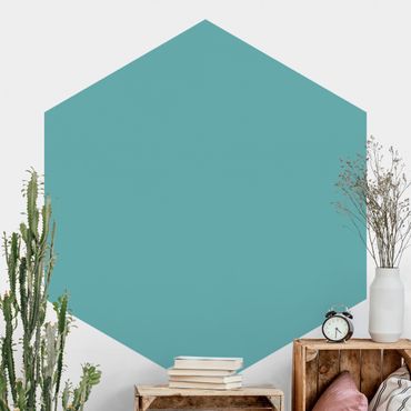 Hexagon Behang Colour Turquoise