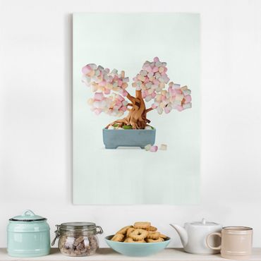 Canvas schilderijen Bonsai With Marshmallows