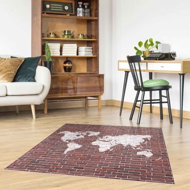 Vinyl tapijt Brick World Map