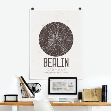 Posters City Map Berlin - Retro