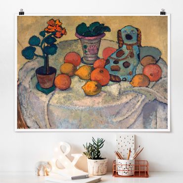 Posters Paula Modersohn-Becker - Still Life With Oranges And Stoneware Dog