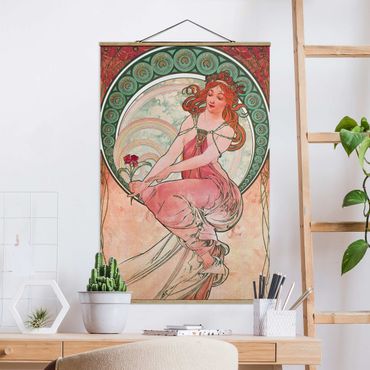 Stoffen schilderij met posterlijst Alfons Mucha - Four Arts - Painting