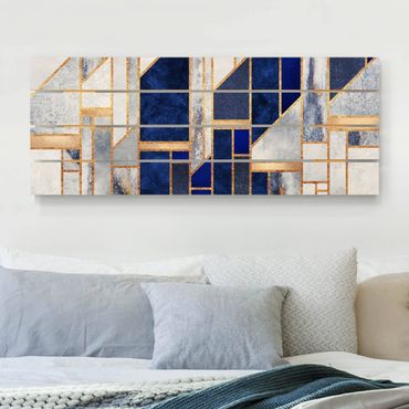 Houten schilderijen op plank Geometric Shapes With Gold