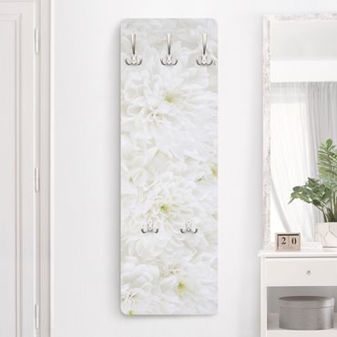 Wandkapstokken houten paneel Dahlias Sea Of Flowers White