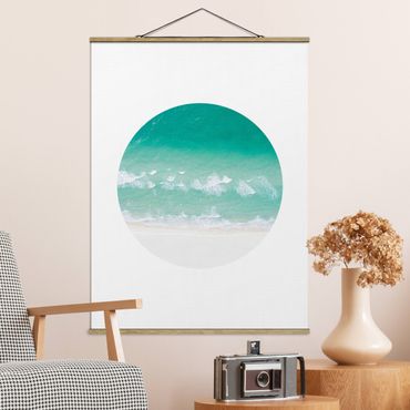 Stoffen schilderij met posterlijst The Ocean In A Circle