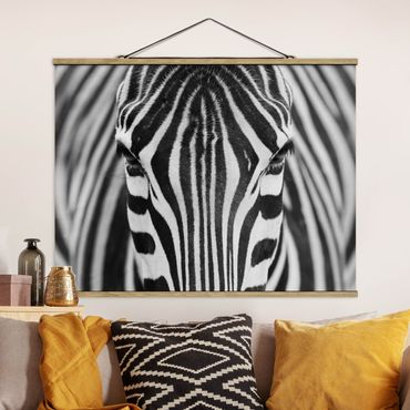 Stoffen schilderij met posterlijst Zebra Look