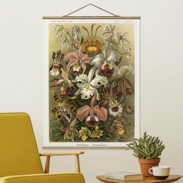Stoffen schilderij met posterlijst Vintage Board Orchid