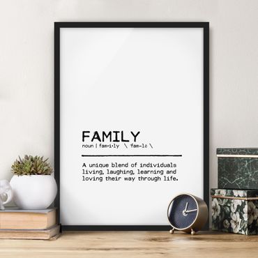 Ingelijste posters Definition Family Unique