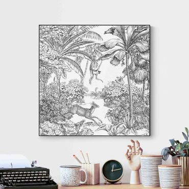 Verwisselbaar schilderij - Detailed Drawing Of Jungle