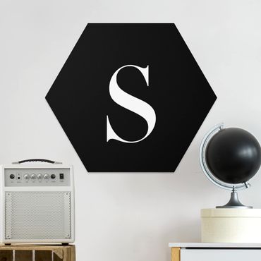 Hexagons Forex schilderijen Letter Serif Black S