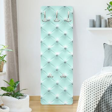 Wandkapstokken houten paneel Diamond Turquoise Luxury