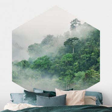 Hexagon Behang Jungle In The Fog