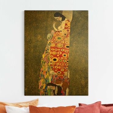 Canvas schilderijen - Goud Gustav Klimt - Hope II