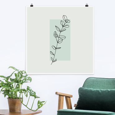 Posters Branch Geometry Square Line Art