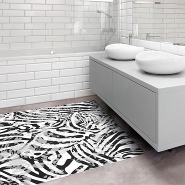 Vinyl tapijt Zebra Pattern In Shades Of Grey