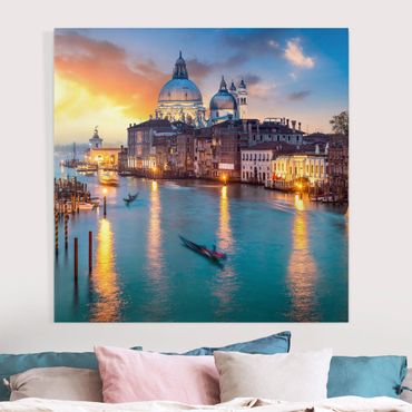 Canvas schilderijen Sunset in Venice