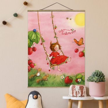 Stoffen schilderij met posterlijst Little Strawberry Strawberry Fairy - Tree Swing