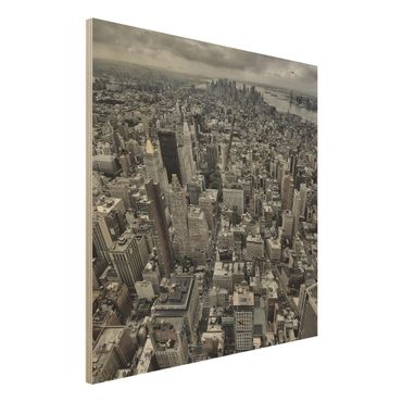 Houten schilderijen View Over Manhattan