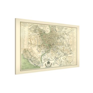 Magneetborden Vintage Map Rome Antique