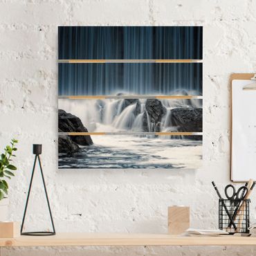 Houten schilderijen op plank Waterfall In Finland