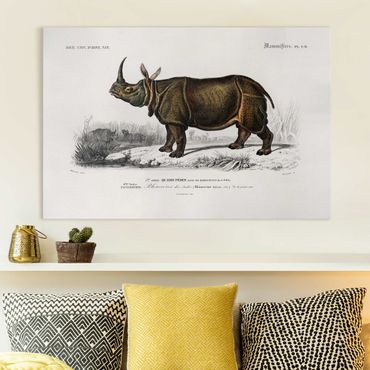Canvas schilderijen Vintage Board Rhino