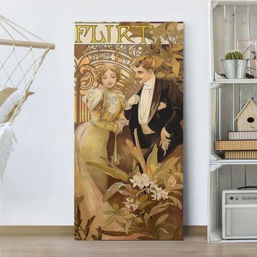 Canvas schilderijen Alfons Mucha - Advertising Poster For Flirt Biscuits