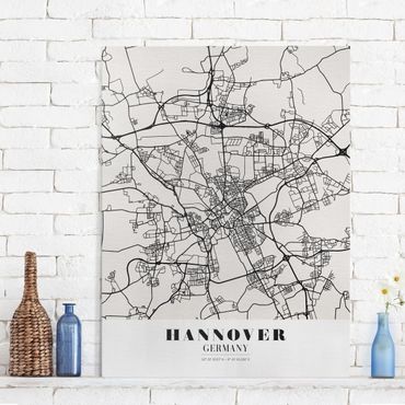 Canvas schilderijen Hannover City Map - Classic