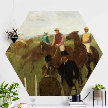 Hexagon Behang Edgar Degas - Jockeys On Race Track