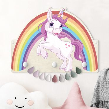 Wandkapstokken voor kinderen Unicorn Rainbow