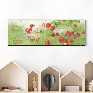 Verwisselbaar schilderij - Little Strawberry Strawberry Fairy - Visiting Worm