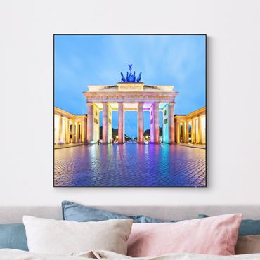 Verwisselbaar schilderij - Illuminated Brandenburg Gate
